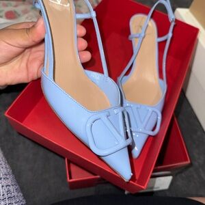 Valentino Women's Blue Slingback Heels